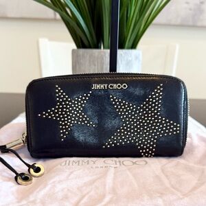 Jimmy Choo Star Motif Long Zip Around Wallet